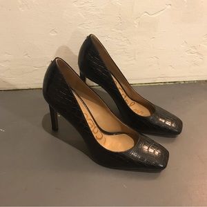 Sam Edelman Black Crocodile Heels